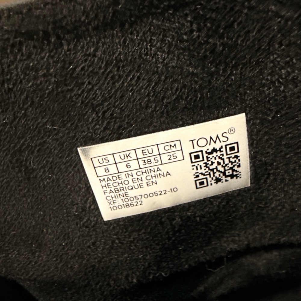 TOMS Classic Black Footwear